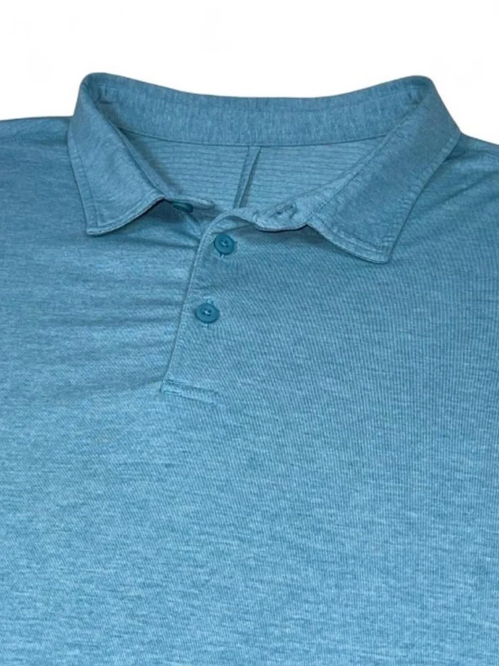 Lululemon Aqua Blue Heather Polo Shirt Men’s Size XLarge Golf Summer Outdoors